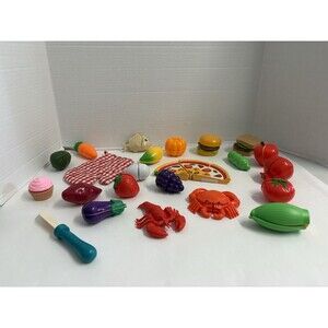 Large Kitchen Playset Toy Lot  Pretend Slice Fruits & Veggies So fun!